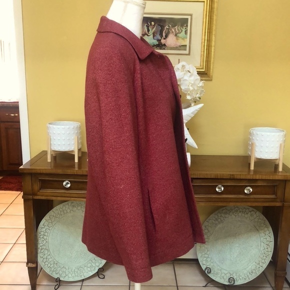 Vtg Talbots Women’s Plus Wool Silk Blend red Orange Tweed Blazer Made In USA 14 - Picture 6 of 16